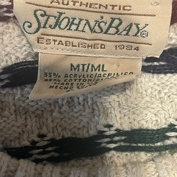 St. John's Bay Beige and Black Crewneck Sweater - Picture 7 of 7